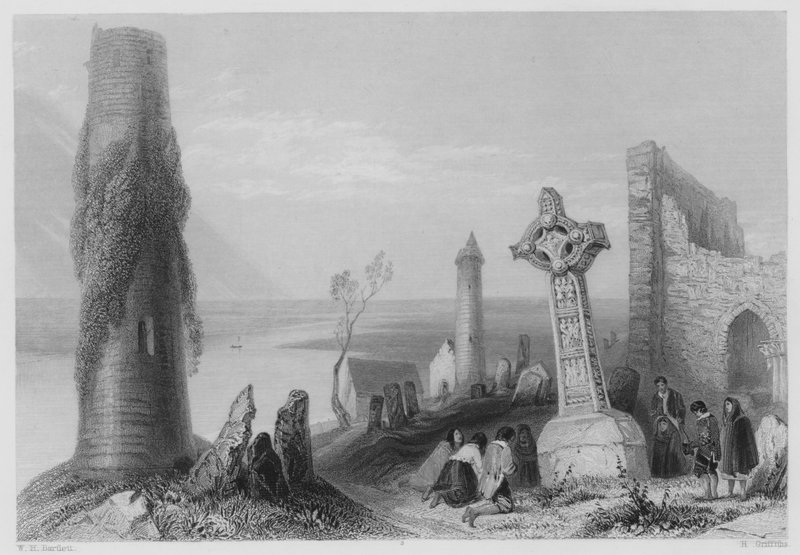 Cruz Antigua, Clonmacnoise de William Henry (after) Bartlett