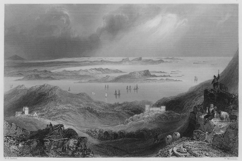 Castillo de Clifden, Connemara (grabado) de William Henry (after) Bartlett