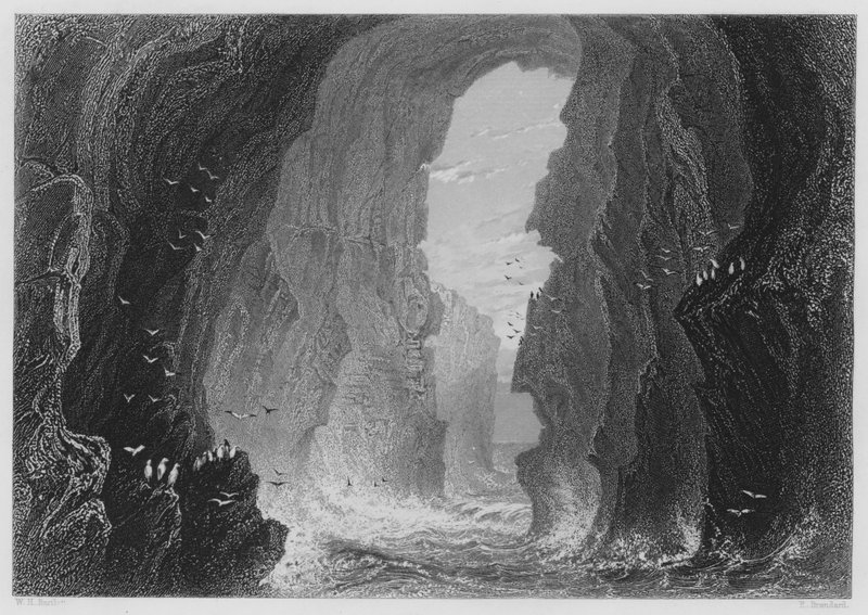 Cueva de Dunkerry, Condado de Antrim de William Henry (after) Bartlett