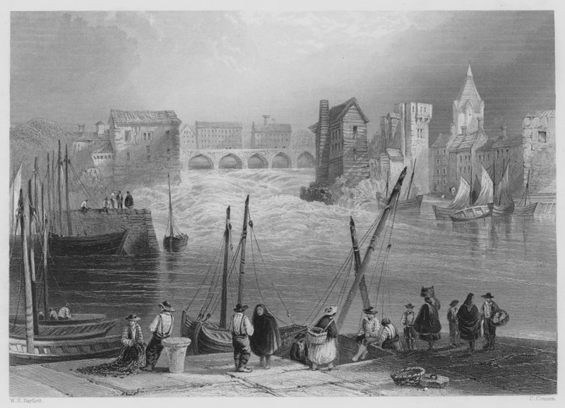Galway, desde el Gladdagh de William Henry (after) Bartlett