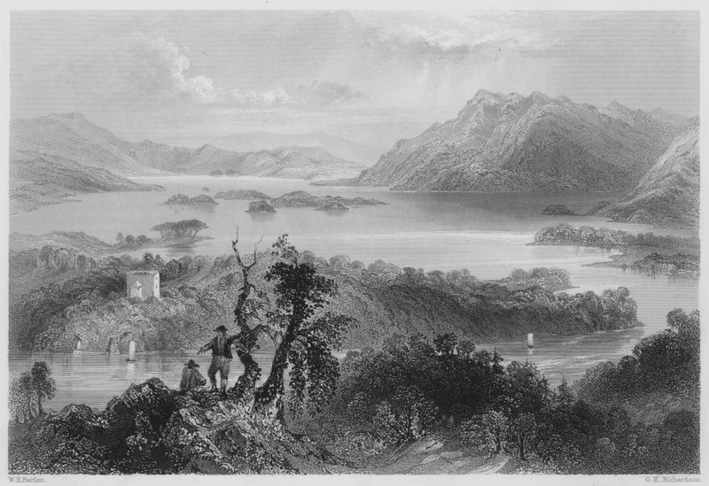 Hazlewood y Lough Gill, Sligo de William Henry (after) Bartlett