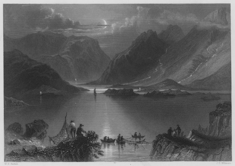 Cabeza de los Killeries, Connemara (grabado) de William Henry (after) Bartlett