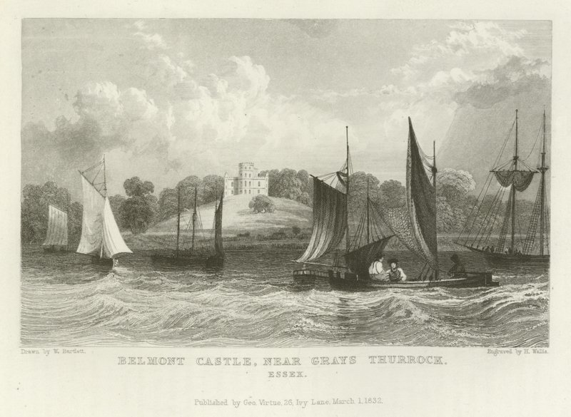 Castillo de Belmont, cerca de Grays Thurrock, Essex de William Henry Bartlett