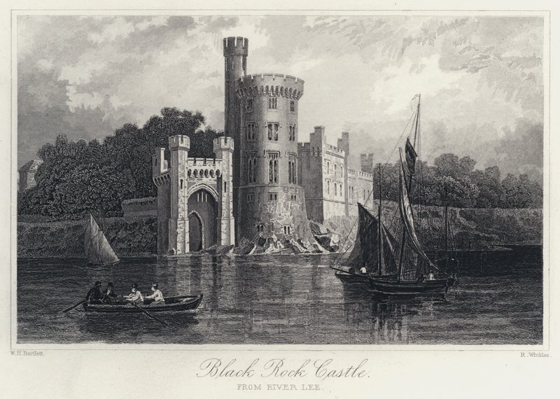 Castillo de Black Rock, desde el río Lee de William Henry Bartlett
