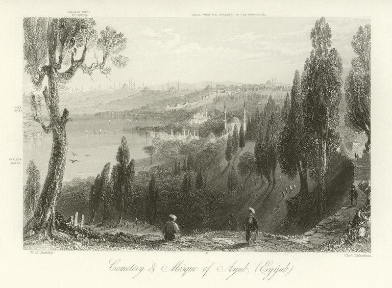 Cementerio y mezquita de Ayub, Constantinopla de William Henry Bartlett