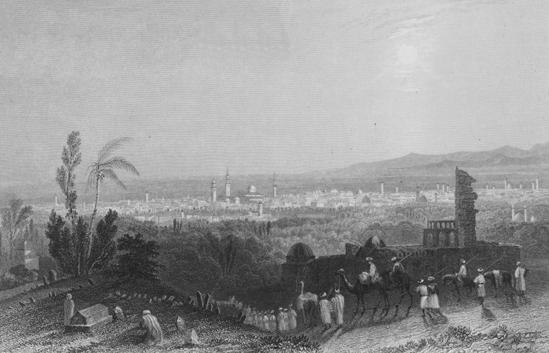 Damasco, desde arriba Salahyeh de William Henry Bartlett