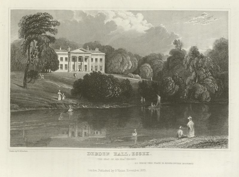 Debden Hall, Essex, la residencia de Sir Francis Vincent de William Henry Bartlett