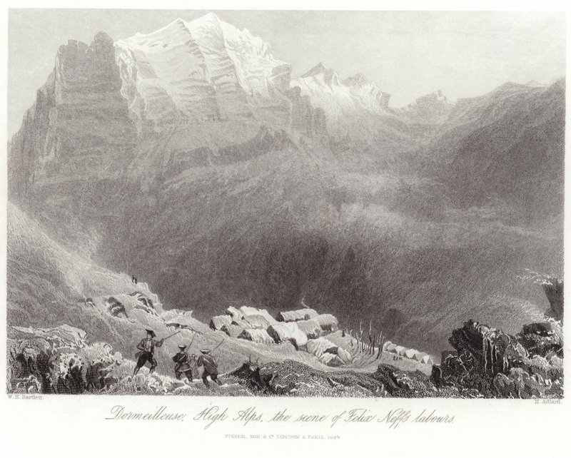 Dormeilleuse en los Altos Alpes de William Henry Bartlett