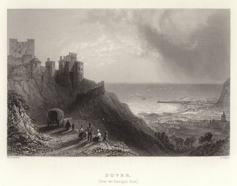 Dover, (desde la carretera de Ramsgate) de William Henry Bartlett