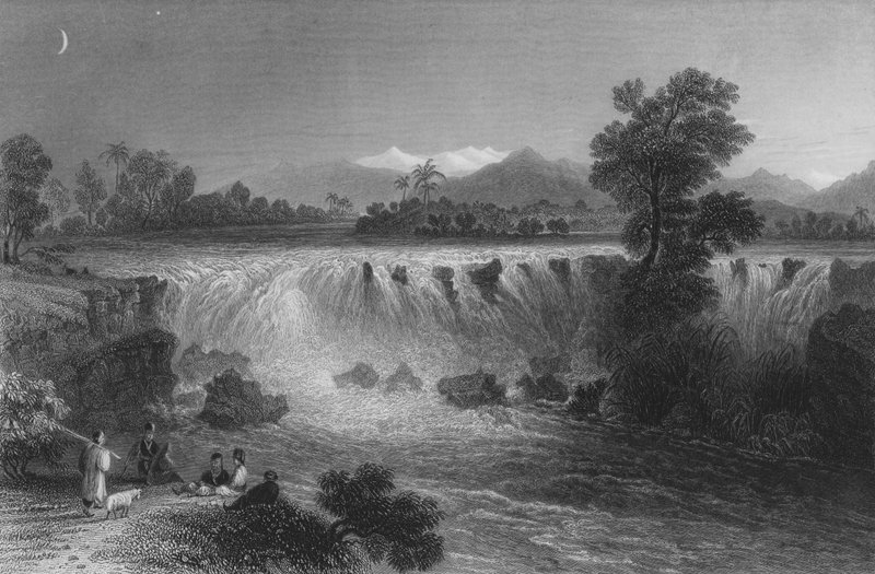 Caída del río Cidno, cerca de Tarso de William Henry Bartlett
