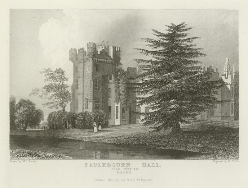 Faulkbourn Hall, cerca de Whitham, Essex de William Henry Bartlett