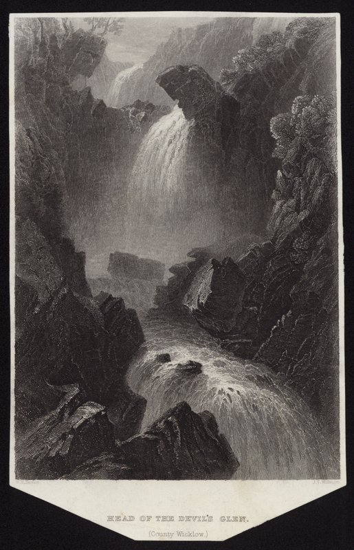 Cabeza del Valle del Diablo en el Condado de Wicklow de William Henry Bartlett