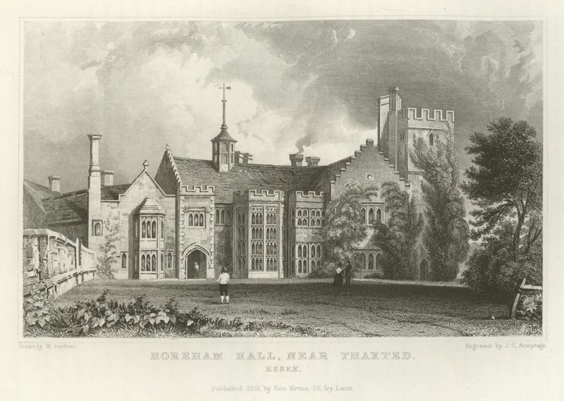 Horeham Hall, cerca de Thaxted, Essex de William Henry Bartlett