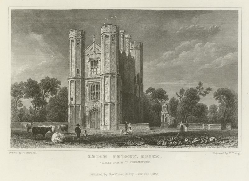 Leigh Priory, Essex, 7 millas al norte de Chelmsford de William Henry Bartlett