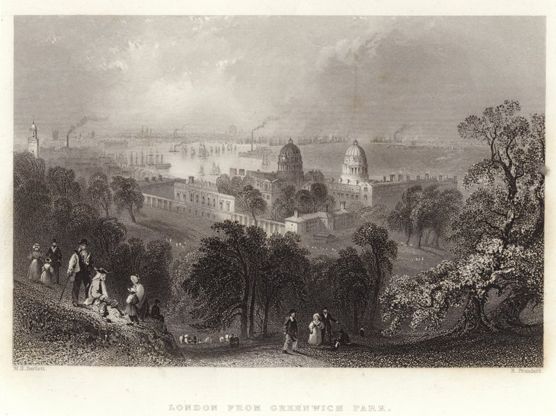 Londres desde el Parque de Greenwich de William Henry Bartlett