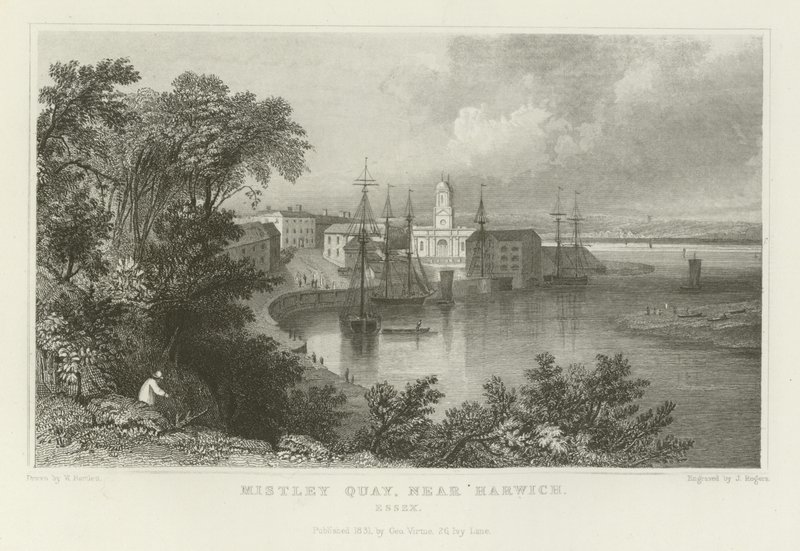 Mistley Quay, cerca de Harwich, Essex de William Henry Bartlett