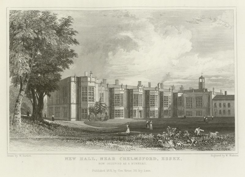 New Hall, cerca de Chelmsford, Essex, ahora ocupado como un convento de William Henry Bartlett
