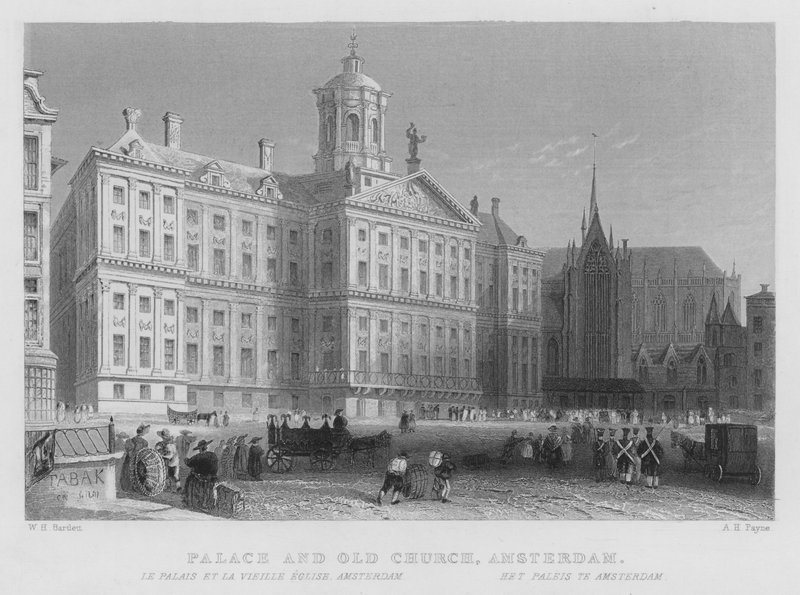 Palacio e Iglesia Vieja, Ámsterdam de William Henry Bartlett