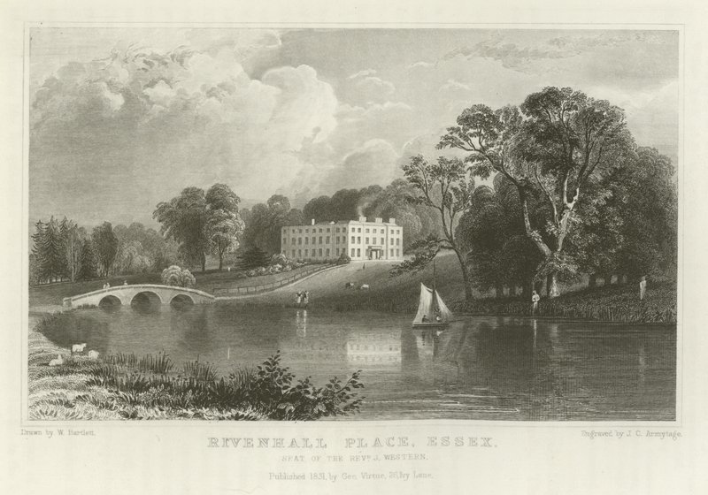 Rivenhall Place, Essex, residencia del reverendo J Western de William Henry Bartlett