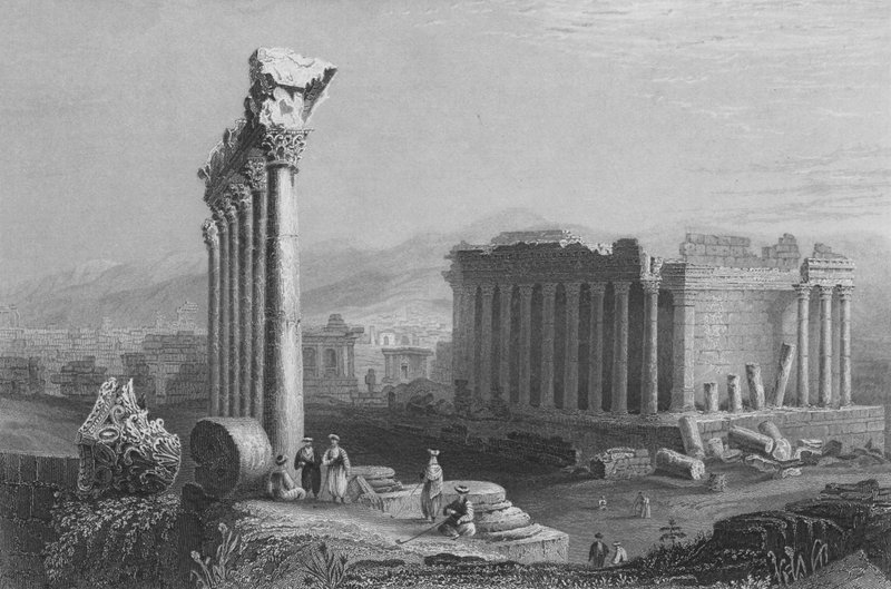 Ruinas de Balbec, una tienda, Ciudad de Salomón de William Henry Bartlett