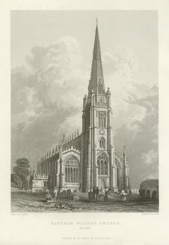 Iglesia de Saffron Walden, Essex de William Henry Bartlett