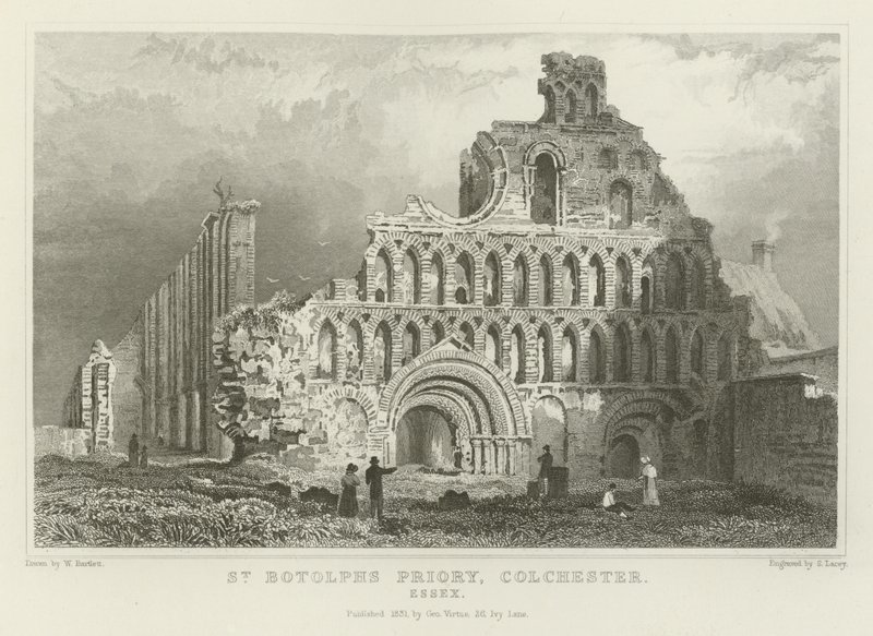 Priorato de San Botolph, Colchester, Essex de William Henry Bartlett