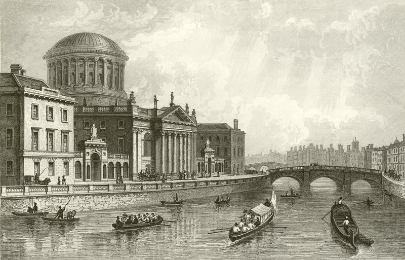 Los Cuatro Tribunales, Dublín de William Henry Bartlett