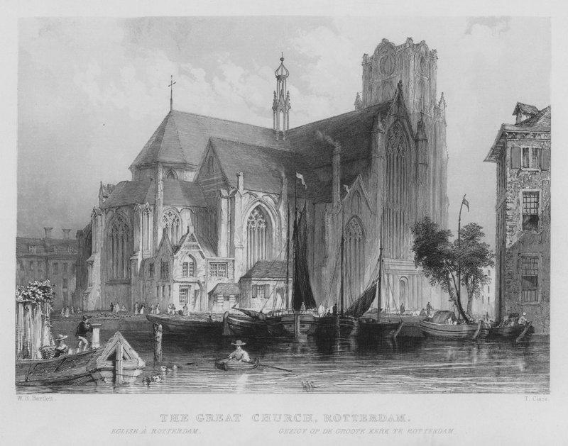 La Gran Iglesia, Róterdam de William Henry Bartlett