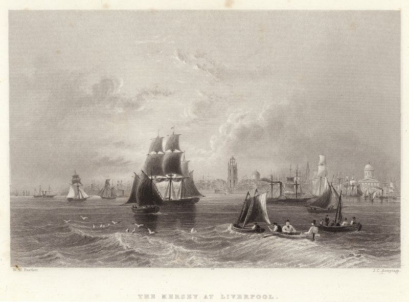 El Mersey en Liverpool de William Henry Bartlett
