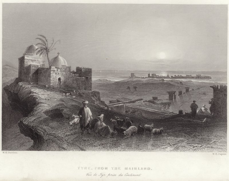 Tiro desde el continente de William Henry Bartlett