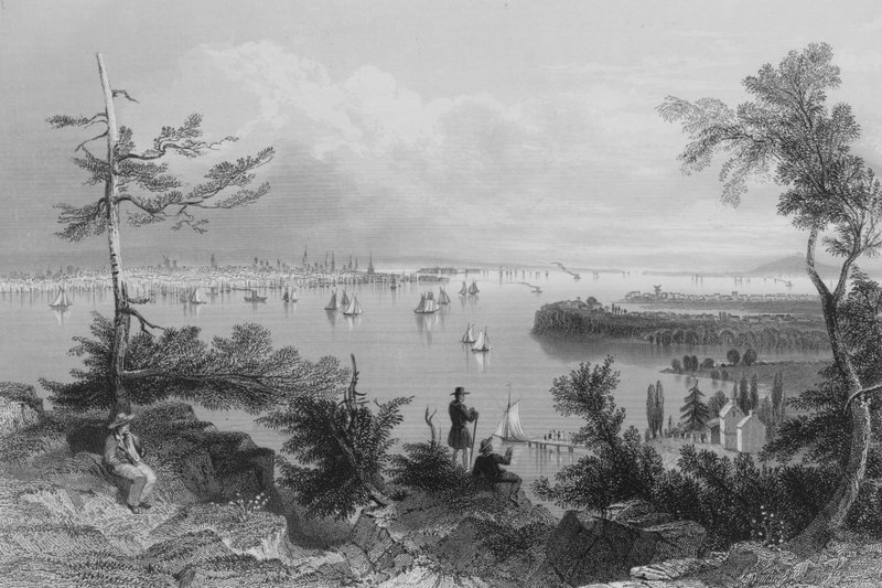 Vista de Nueva York, desde Weehawken (grabado) de William Henry Bartlett