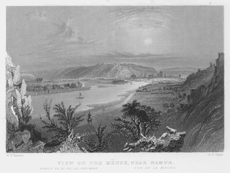Vista en el Mosa, cerca de Namur de William Henry Bartlett