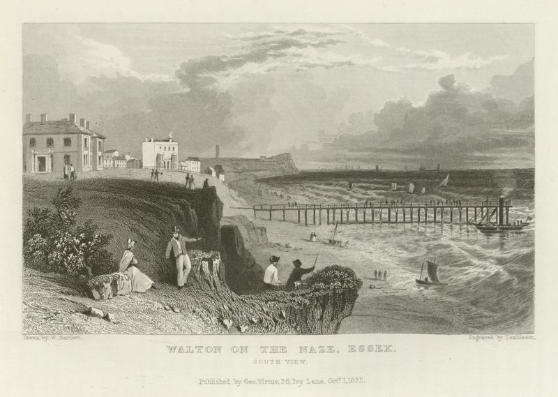 Walton en el Naze, Essex, Vista Sur de William Henry Bartlett