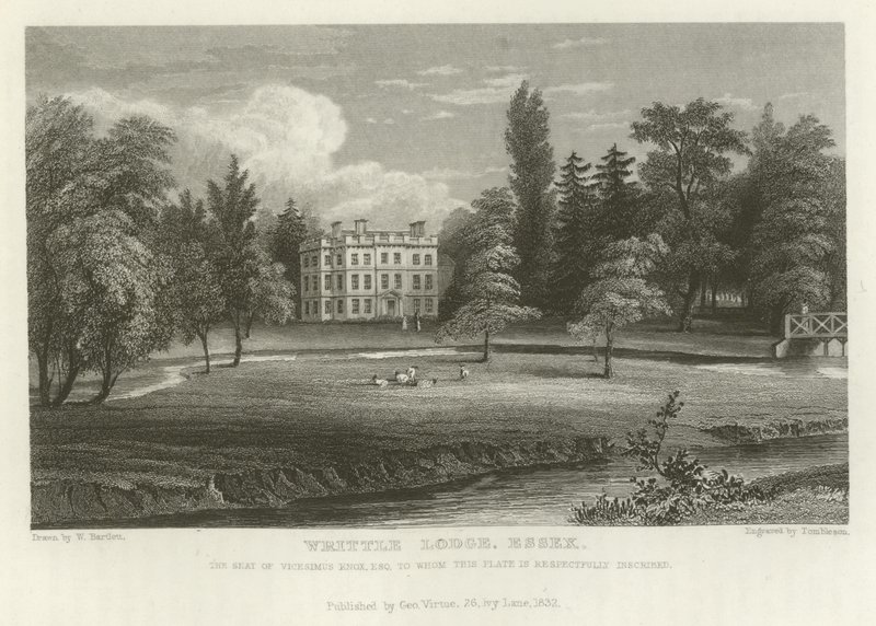 Writtle Lodge, Essex, la residencia de Vicesimus Knox, Esquire de William Henry Bartlett
