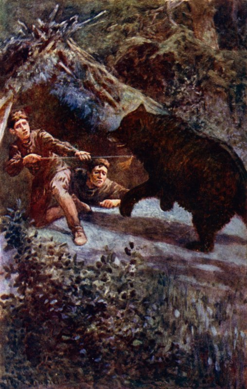 "Clavé la lanza con todas mis fuerzas en el pecho del oso" de William Henry Charles Groome