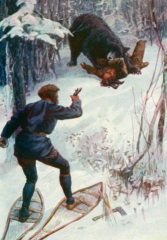 El oso se paró sobre él, sosteniendo uno de sus brazos en su boca de William Henry Charles Groome