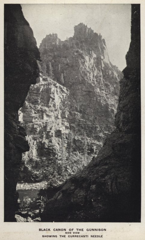 Cañones de Colorado: Cañón Negro del Gunnison, Vista Lateral, Mostrando la Aguja Currecanti de William Henry Jackson