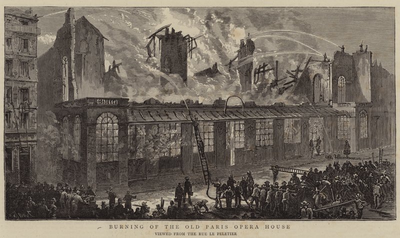 Incendio de la antigua Ópera de París de William Henry James Boot