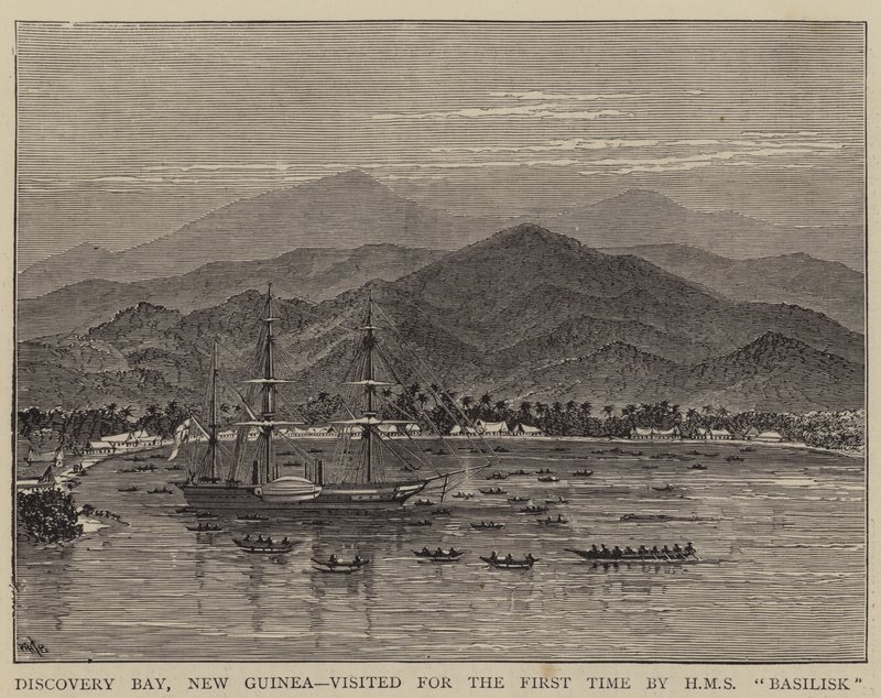 Bahía del Descubrimiento, Nueva Guinea, visitada por primera vez por el HMS Basilisk de William Henry James Boot