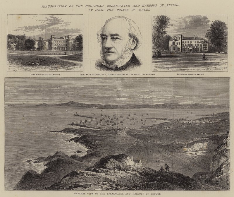 Inauguración del rompeolas y puerto de refugio de Holyhead por SAR el Príncipe de Gales de William Henry James Boot