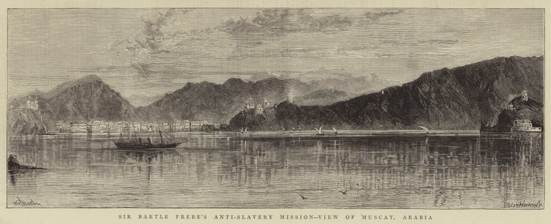 Misión Antiesclavista de Sir Bartle Frere, Vista de Mascate, Arabia de William Henry James Boot