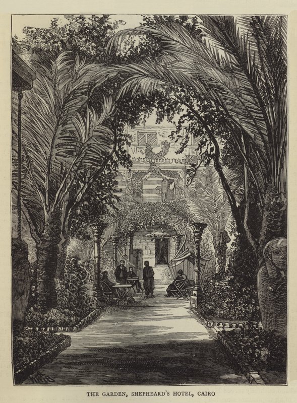 El jardín, Hotel Shepheard, El Cairo de William Henry James Boot