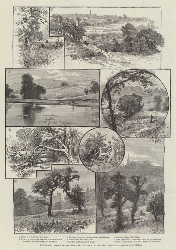 La nueva extensión de Hampstead-Heath, la East Park Estate y Parliament Hill Fields de William Henry James Boot