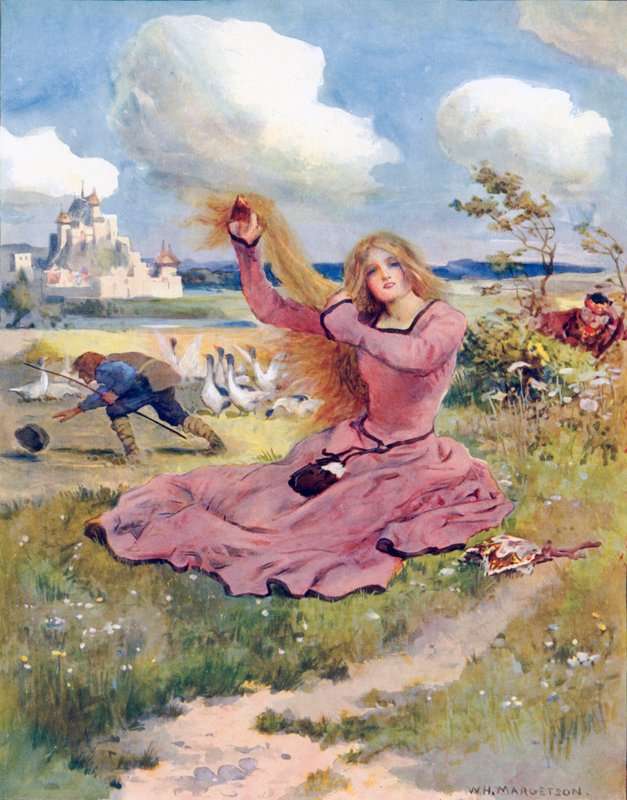 Soplen, brisas, soplen, digo, soplen el sombrero del pastor de gansos de William Henry Margetson