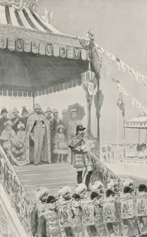 La Reina siendo proclamada Emperatriz de la India en Delhi de William Henry Margetson