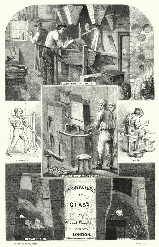 Fabricación de Vidrio en Apsley Pellatt y Compañía, Londres de William Henry Pike