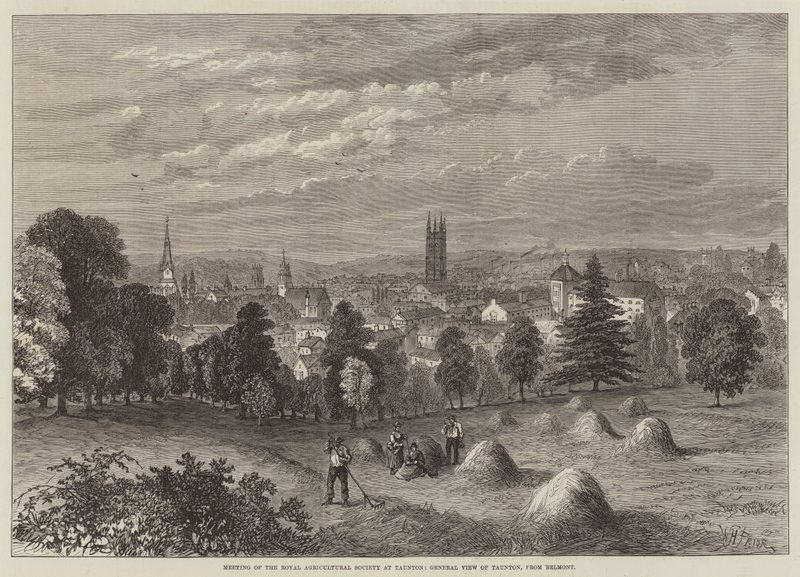 Reunión de la Sociedad Real de Agricultura en Taunton, Vista General de Taunton desde Belmont de William Henry Pike