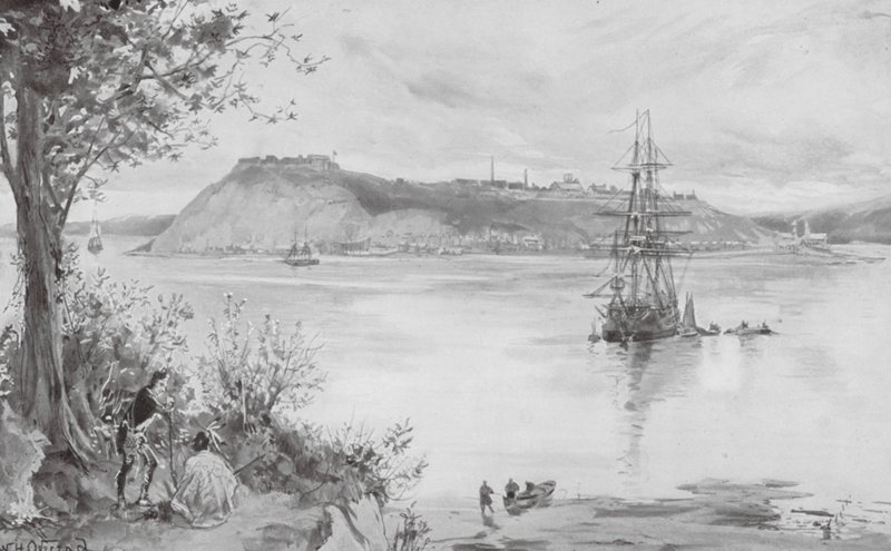 Vista de la ciudad y la fortaleza de Quebec, 1759 d.C. (litografía) de William Heysham (after) Overend
