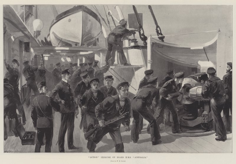 Ejercicio de Acción a Bordo del HMS Australia de William Heysham Overend