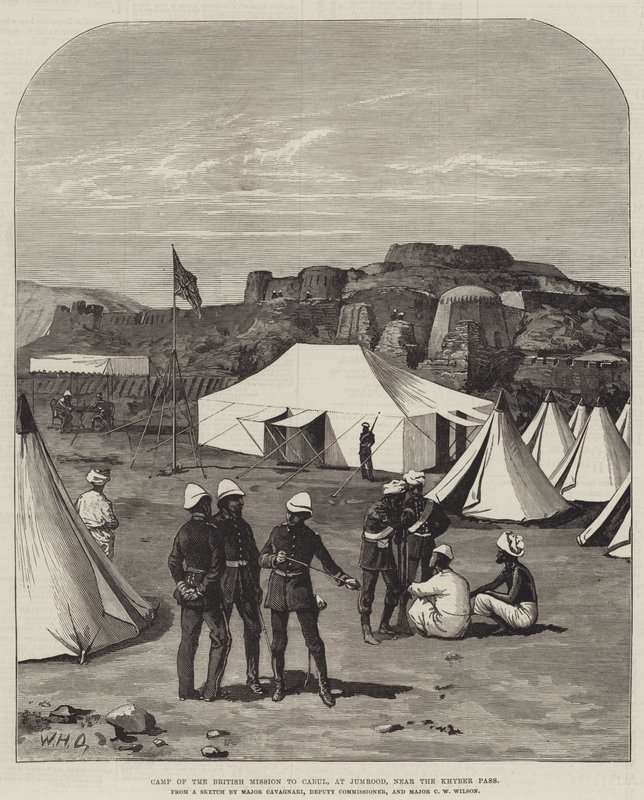 Campamento de la Misión Británica a Cabul, en Jumrood, cerca del Paso Khyber de William Heysham Overend